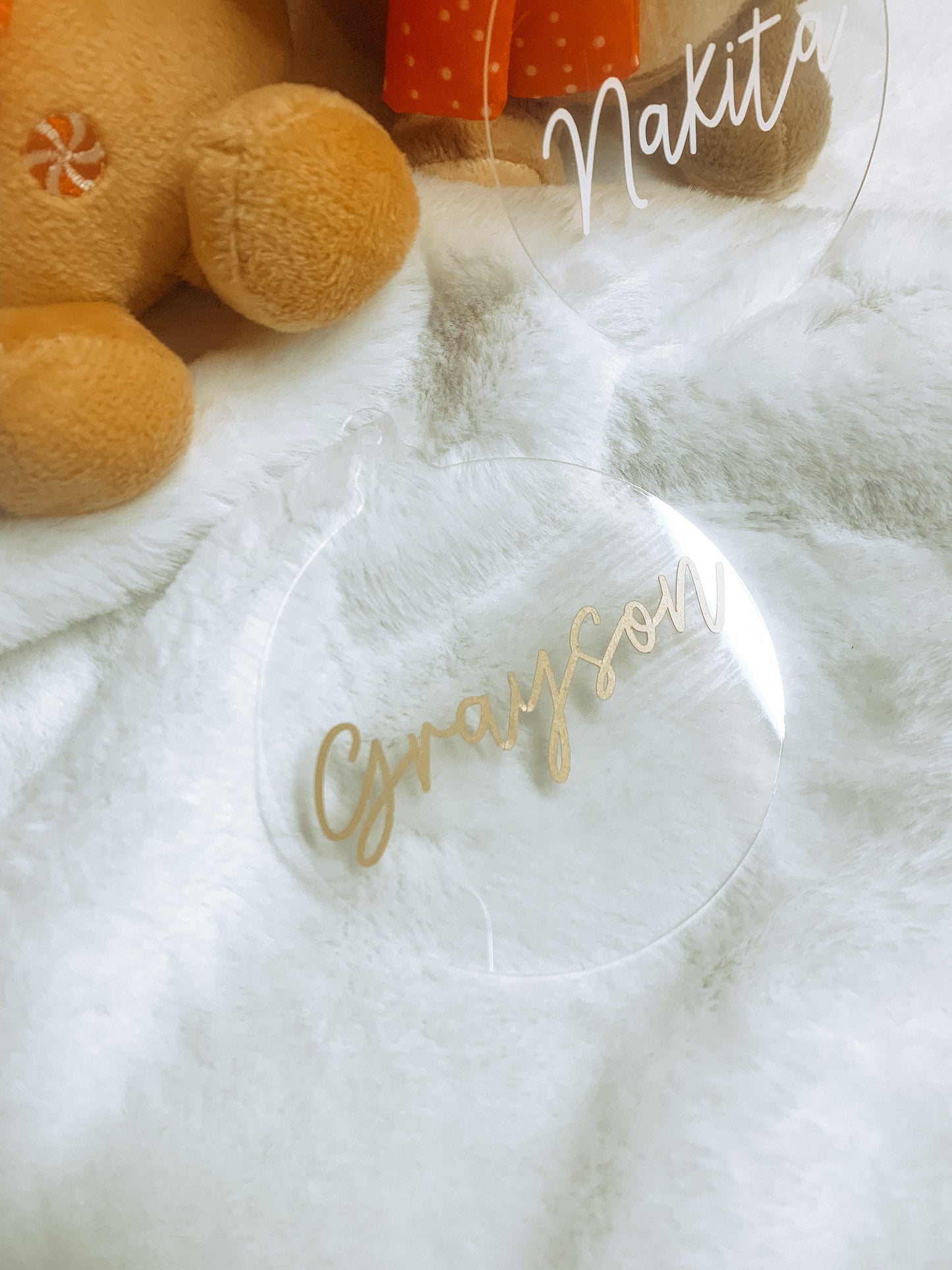Personalised Flat Bauble Ornaments - Made to order
