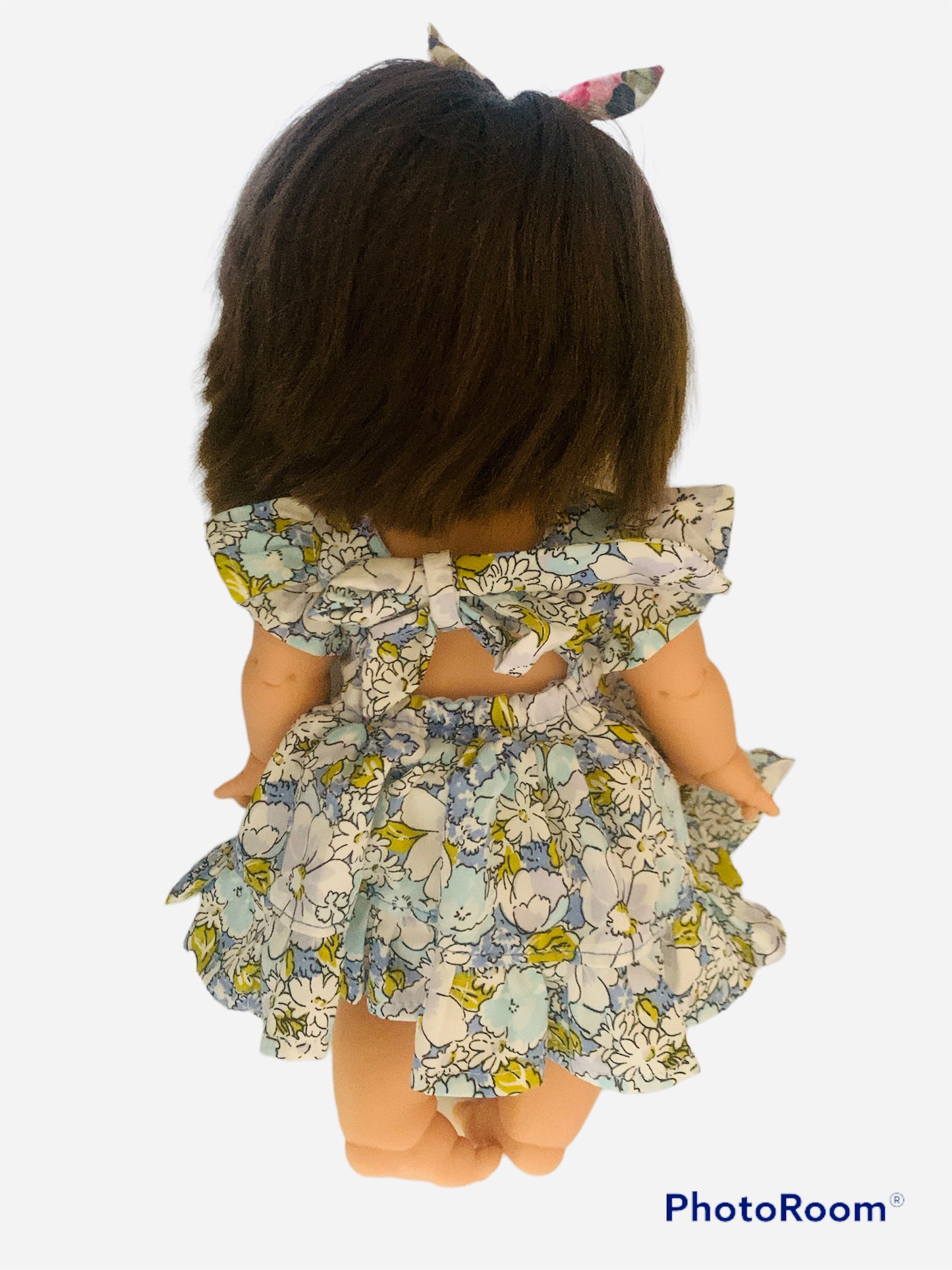 Minikane/miniland doll dress blue floral