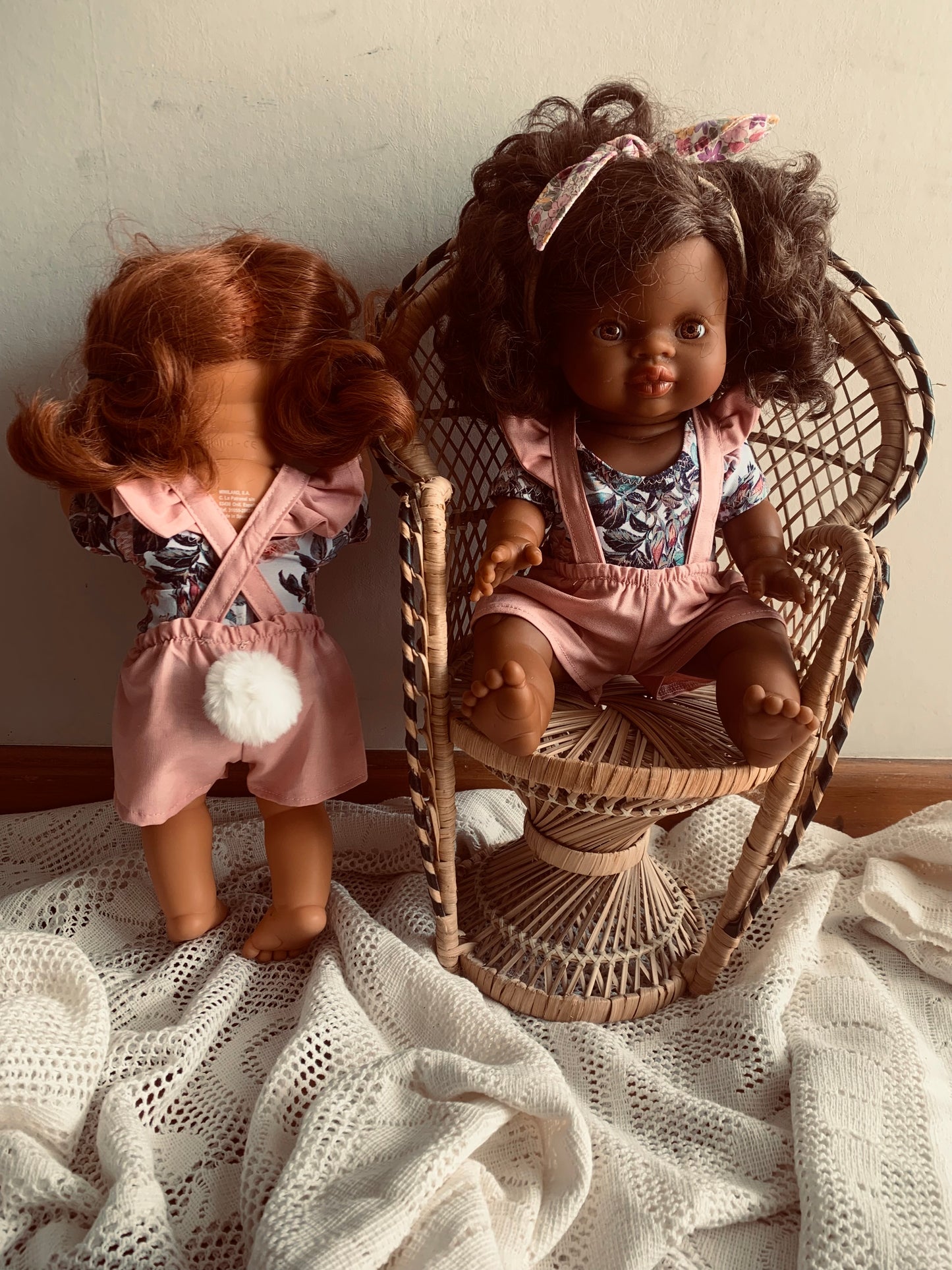 Minikane/Miniland doll bunny set