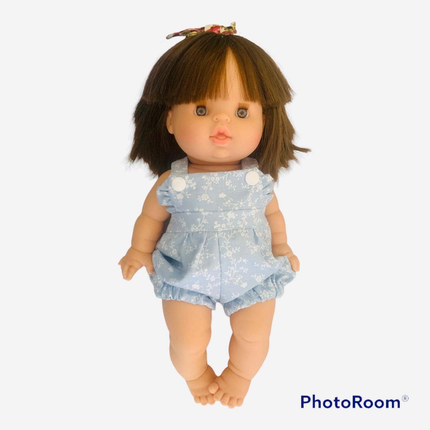Minikane/ Miniland doll romper blue floral