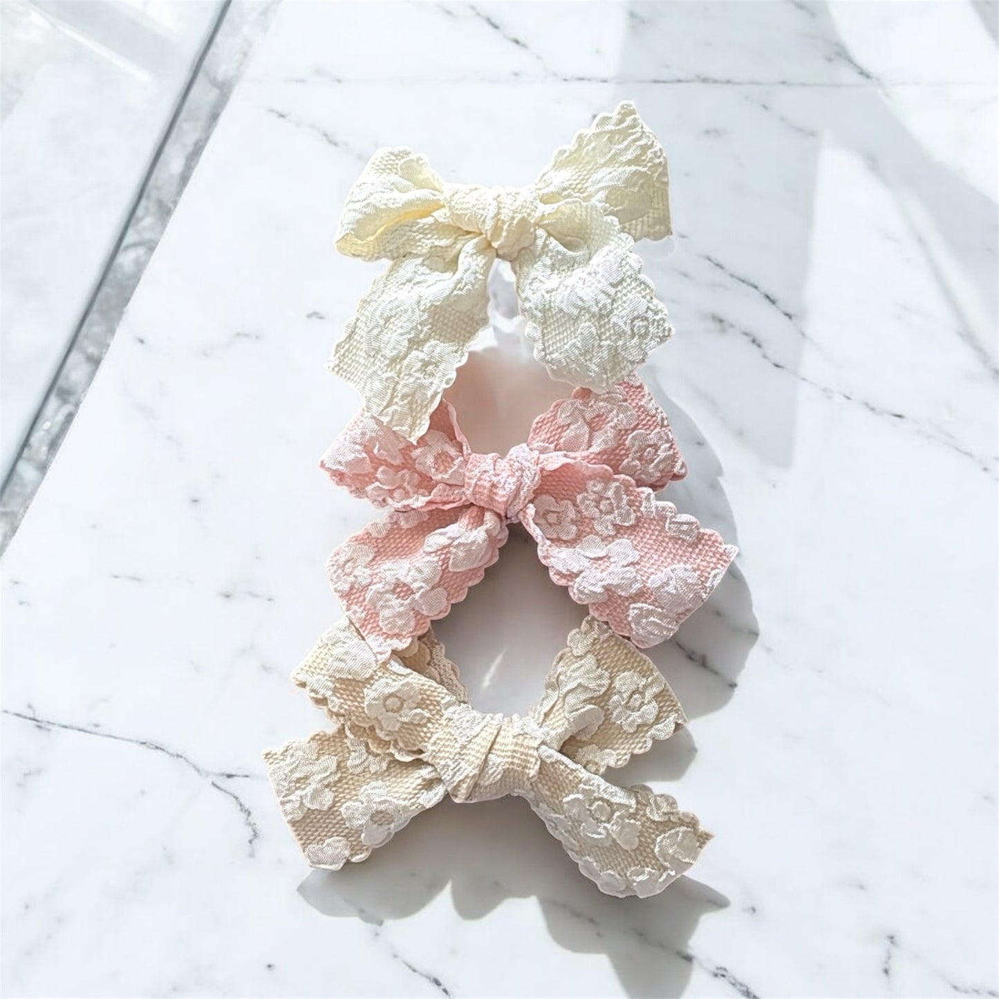 Vintage Lace Bow trio