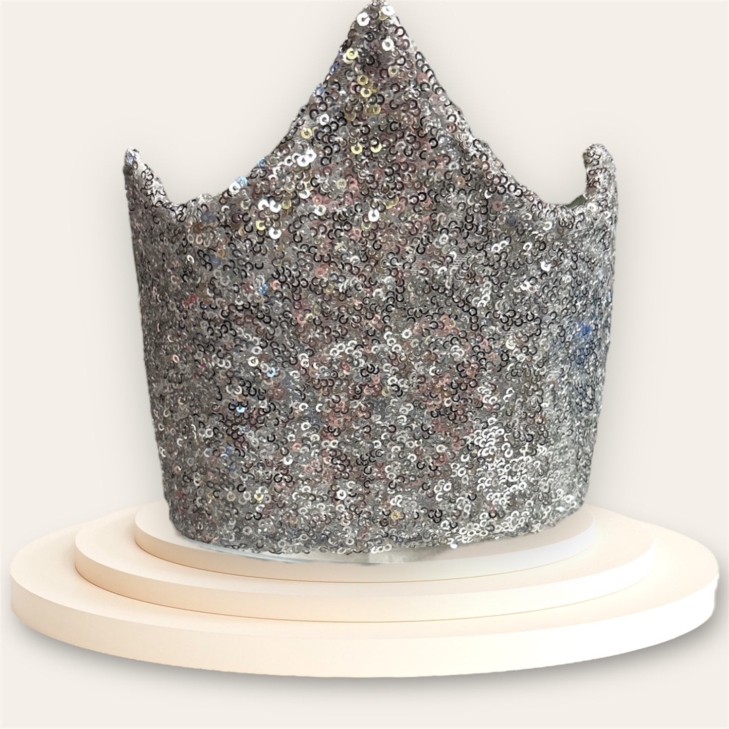Silver sequin crown