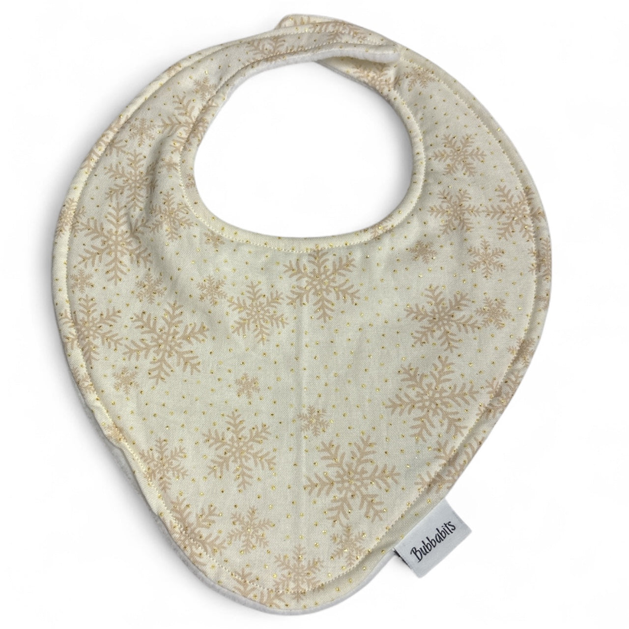 Dribble Bib - Snowflake Gold Glitter