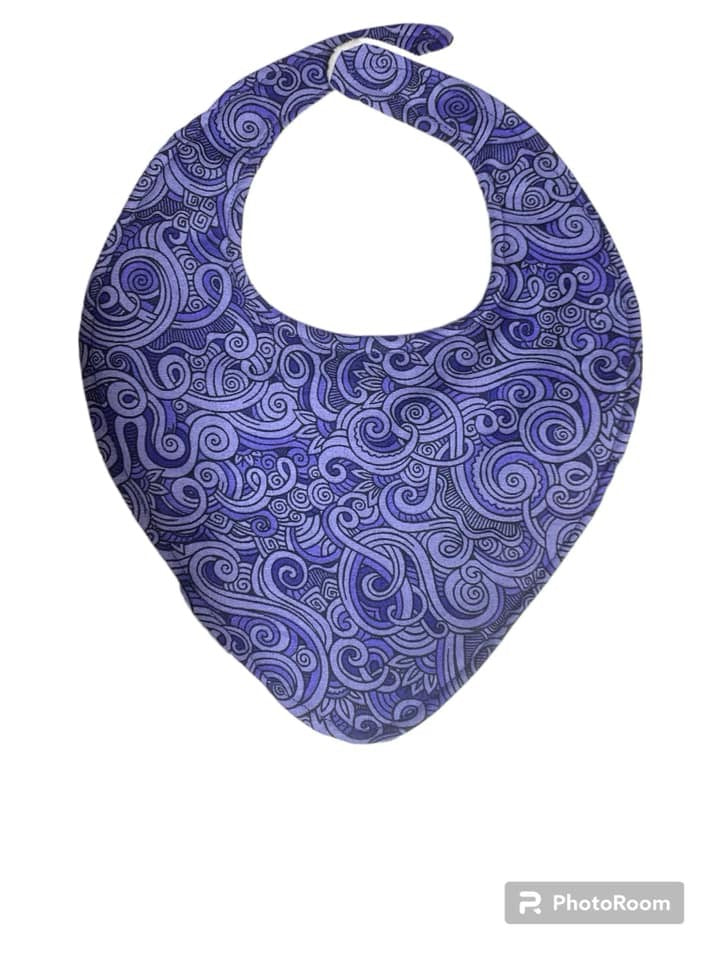 Dribble Bib - Purple koru inspired