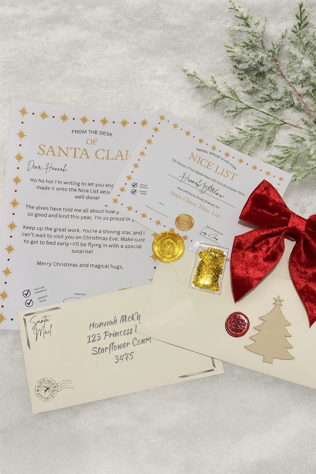 Santa Letter & Nice Certificate Set