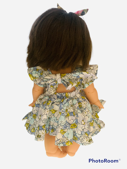 Minikane/miniland doll dress blue floral
