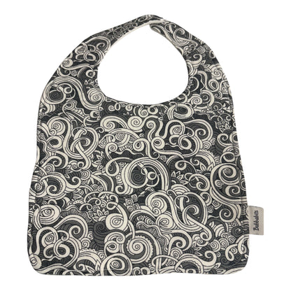 Feeder Bib - Māori inspired Koru grey