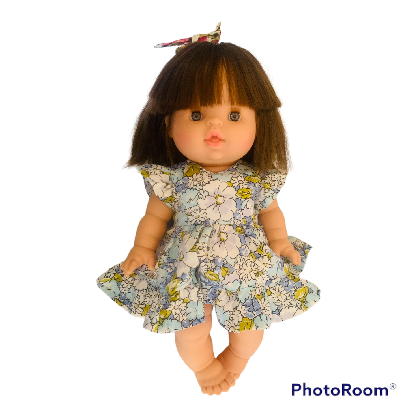 Minikane/miniland doll dress blue floral