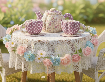 Teapot Set - Purple Floral & Spots