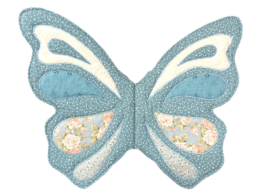 Fairy/ butterfly Wings - blue florals with lace
