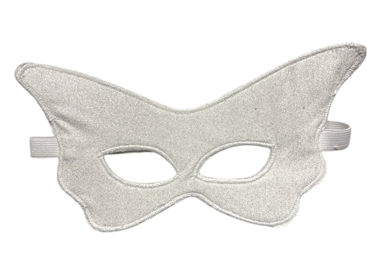 Dress up mask - butterfly white glitter