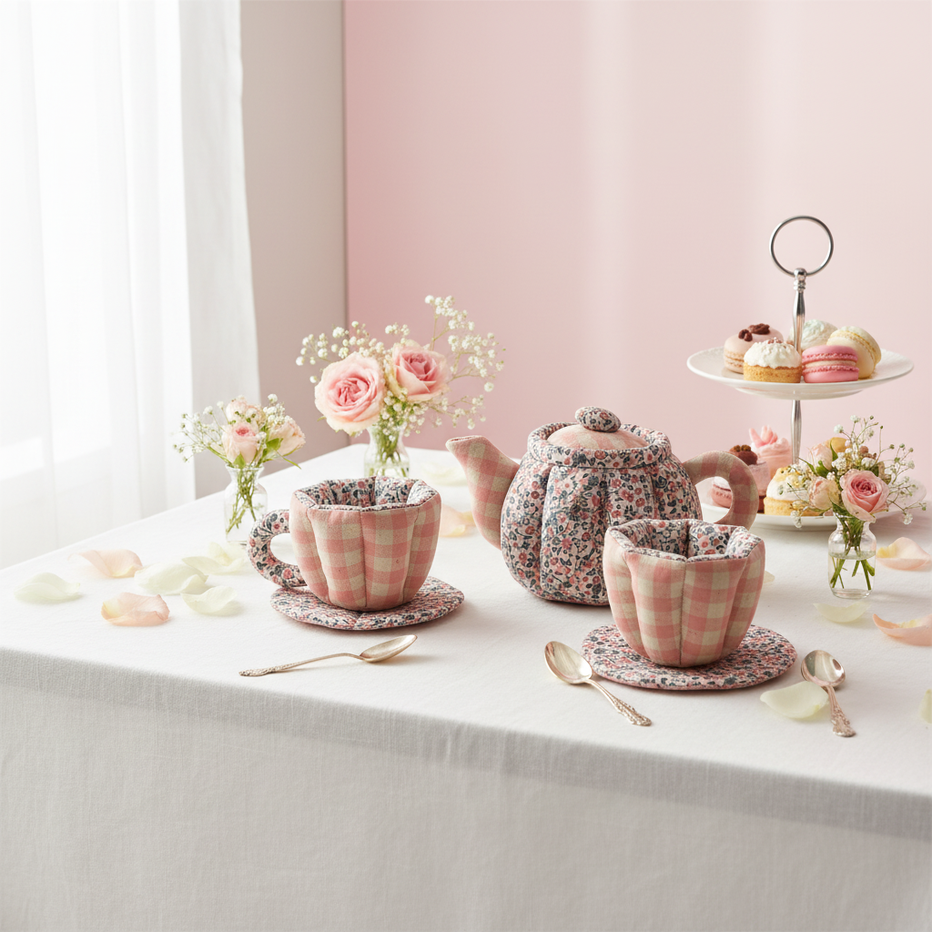 Teapot Set - Floral & Gigham