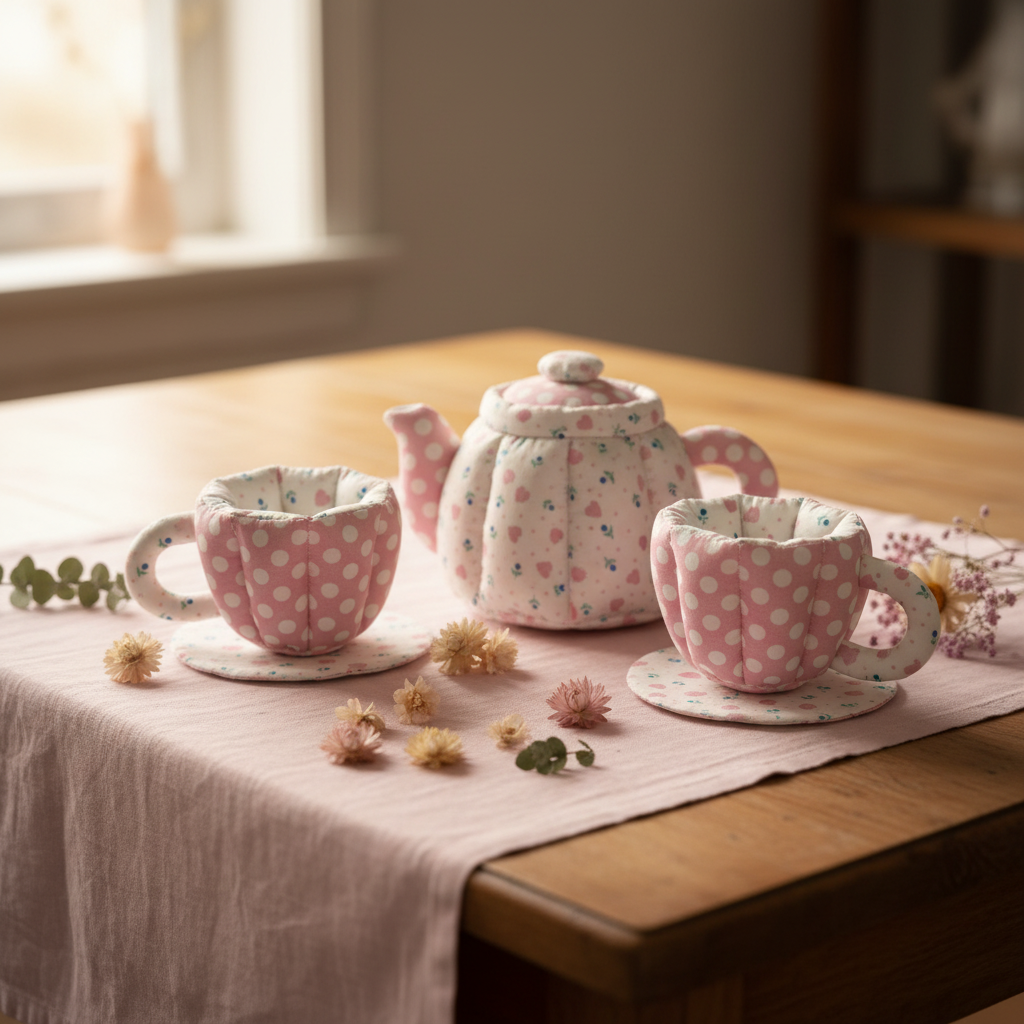 Teapot Set - Mini Hearts & Pink Spots
