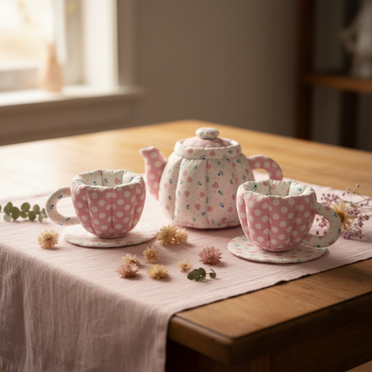 Teapot Set - Mini Hearts & Pink Spots