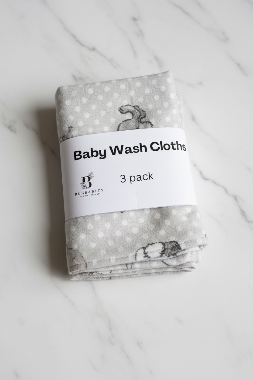 Baby Wash Cloths 3 pack
