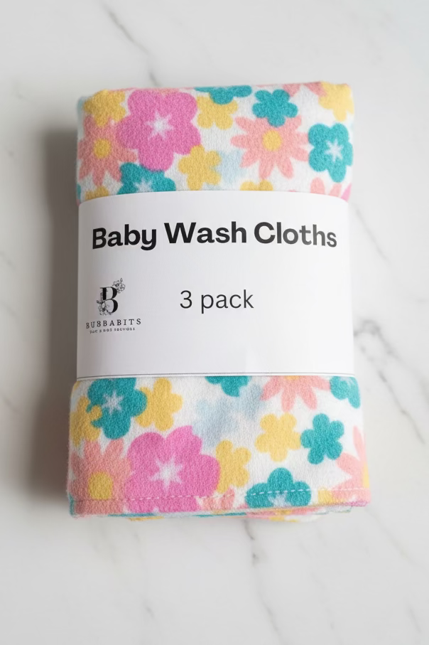 Baby Wash Cloths 3 pack