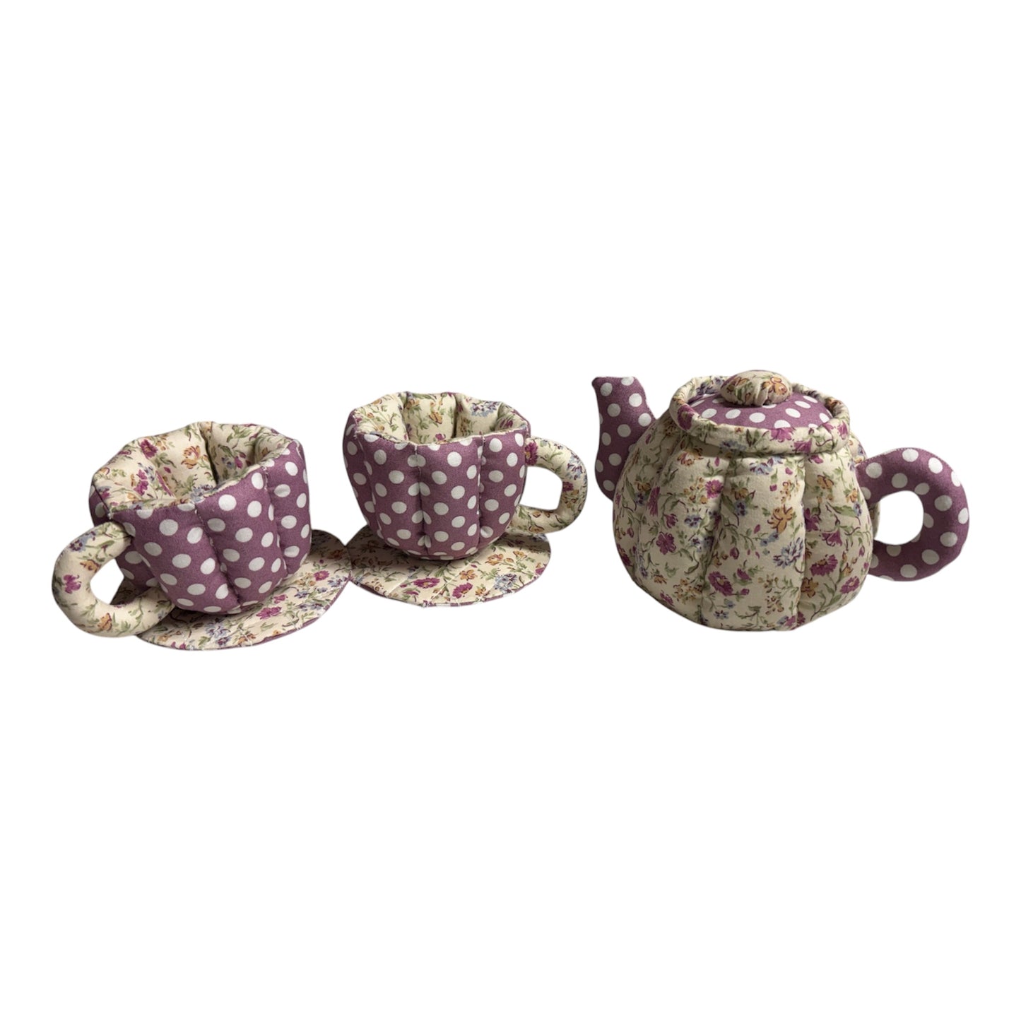 Teapot Set - Purple Floral & Spots