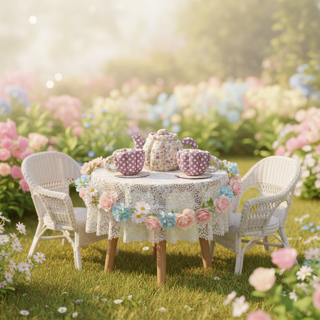 Teapot Set - Purple Floral & Spots
