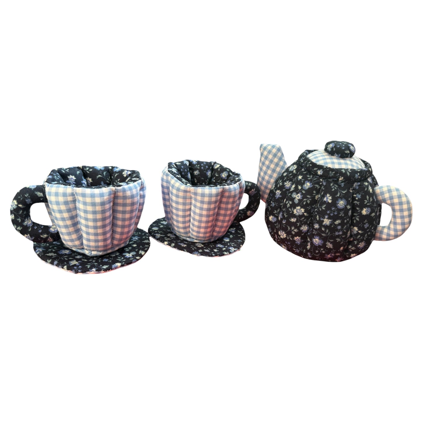 Teapot Set - Navy Floral & Gingham