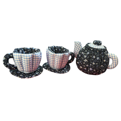 Teapot Set - Navy Floral & Gingham