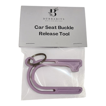 Car seat buckle release tool