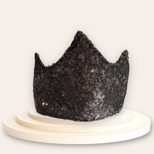 Black sequin crown