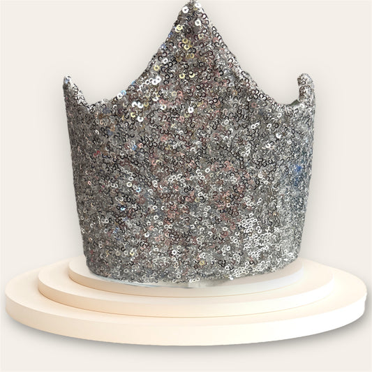 Silver sequin crown