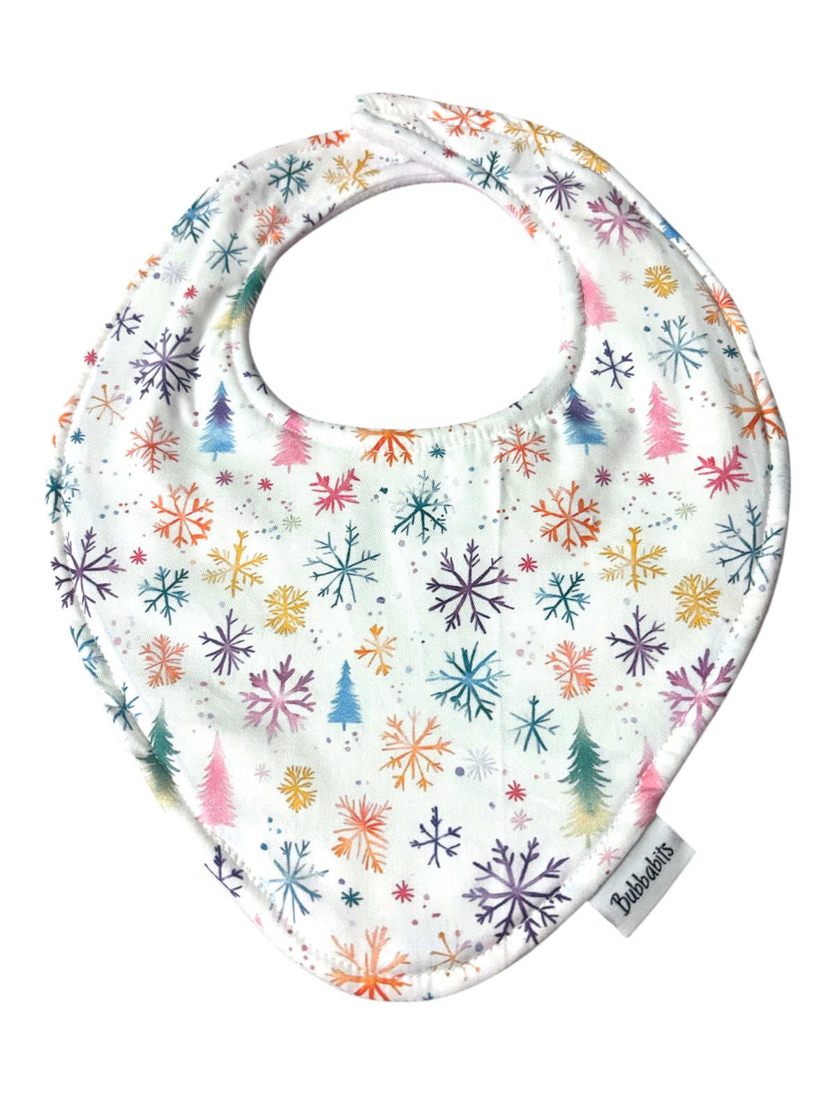 Dribble Bib - Rainbow Snowflakes