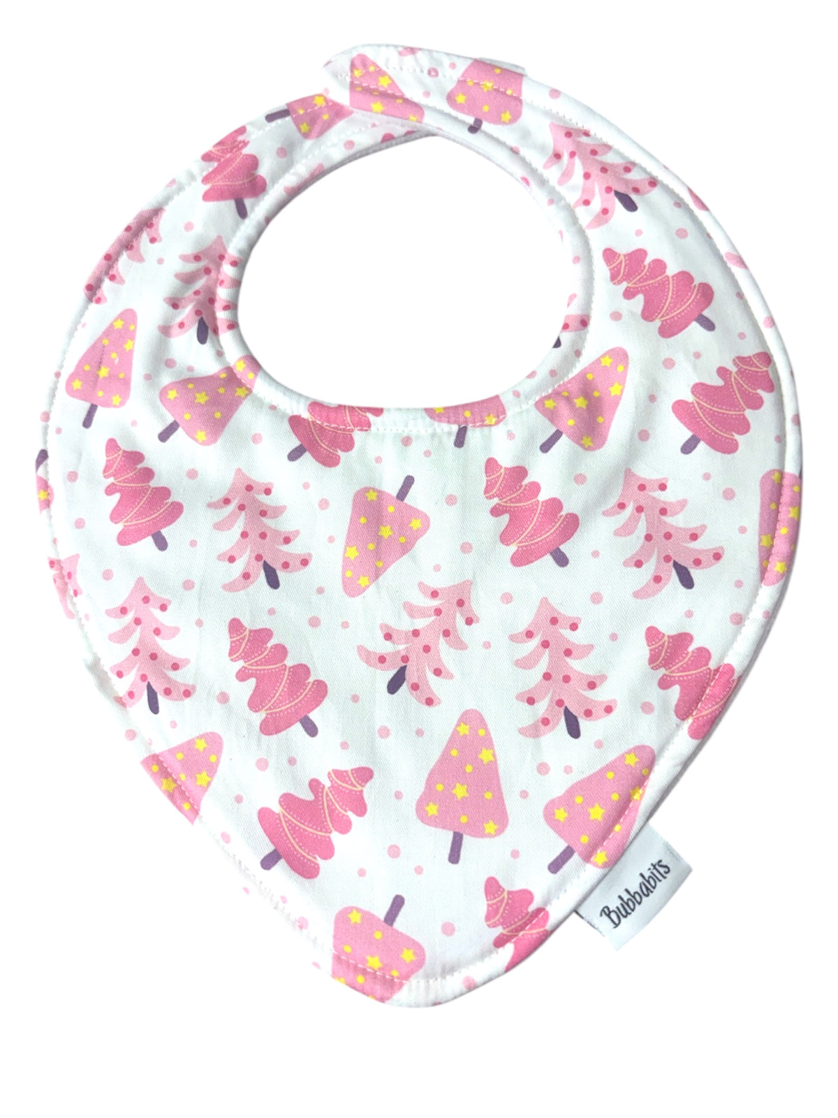 Dribble Bib - Pink Xmas Tree