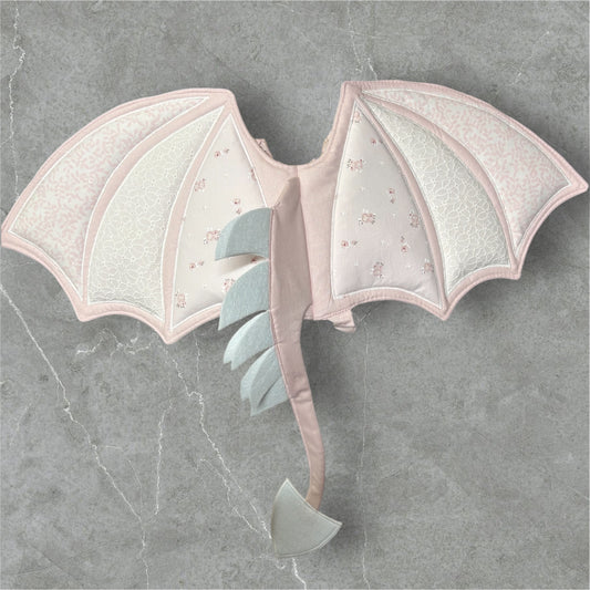 Dragon Wings - Baby Pink & white lace floral