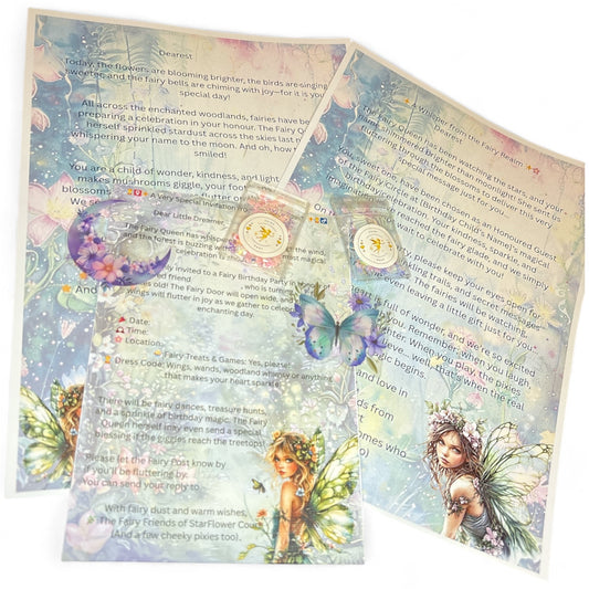 Fairy Birthday Invitations & Special letters for those attending