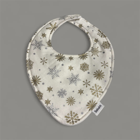 Dribble Bib - Golden snowflakes