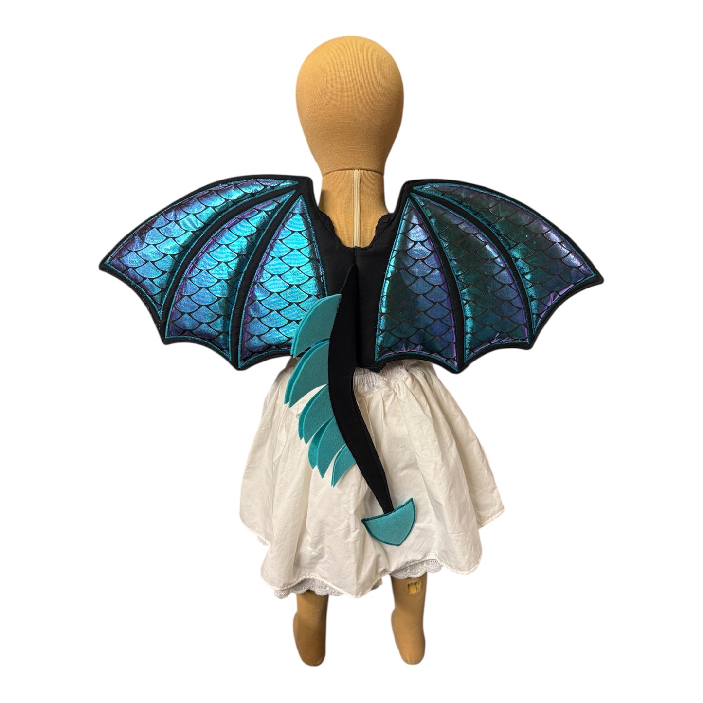 Dragon Wings - Rainbow Blue on Black