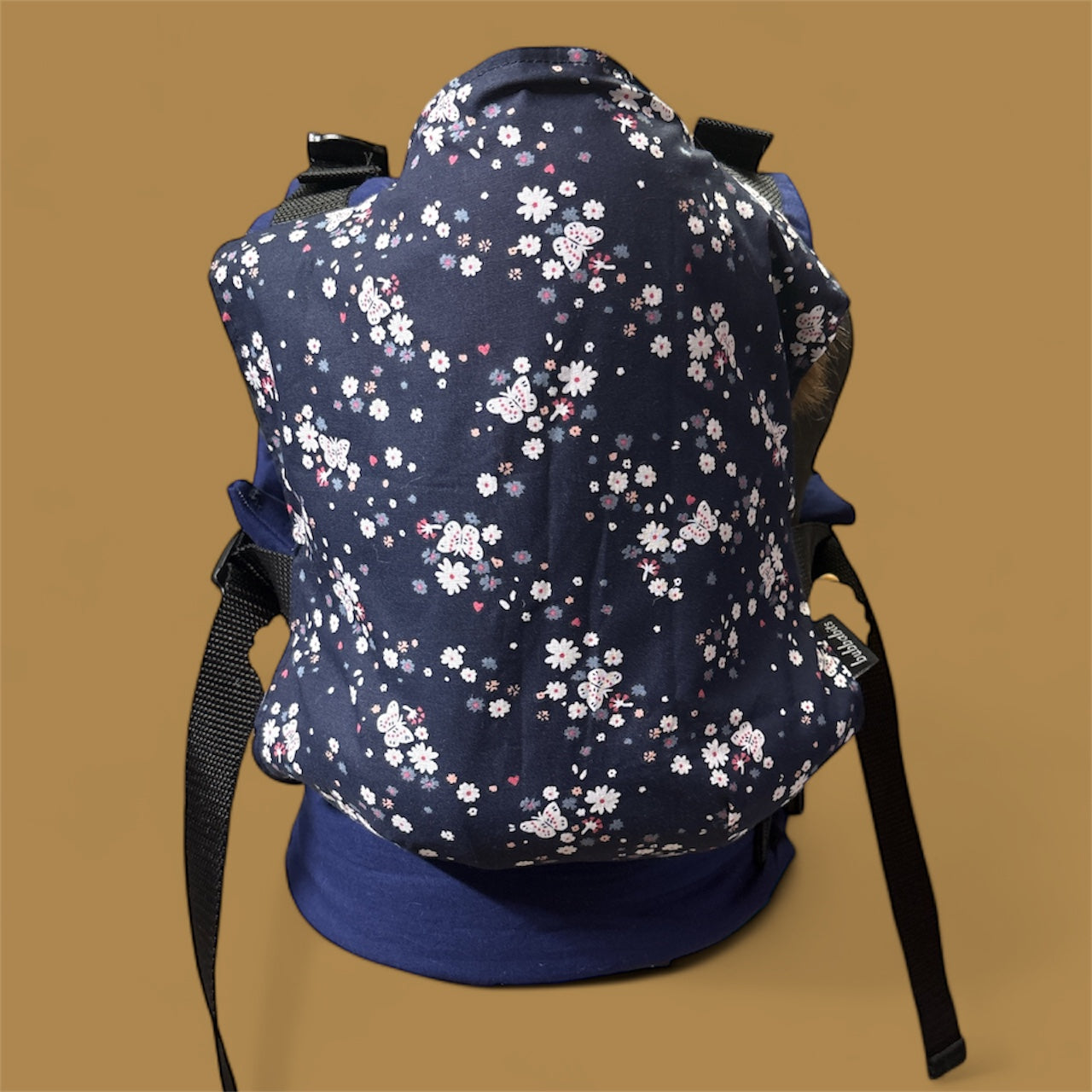 Doll Carrier - butterfly/floral navy
