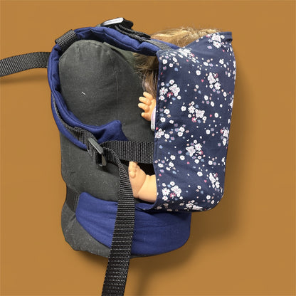 Doll Carrier - butterfly/floral navy