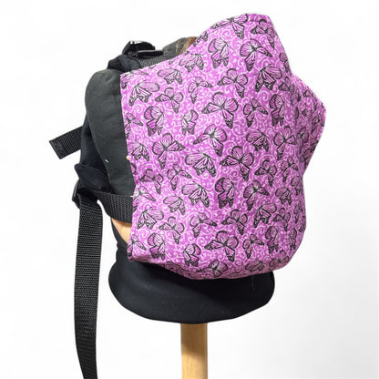 Doll Carrier - Purple Butterflies/ black