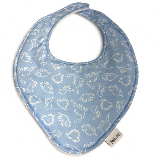 Dribble Bib - Baby Blue Dinos