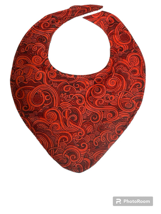 Dribble Bib - Red koru inspired